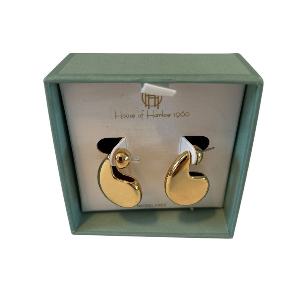 House of Harlow 1960 Stylish & Sophisticated Gold Tone Earrings.